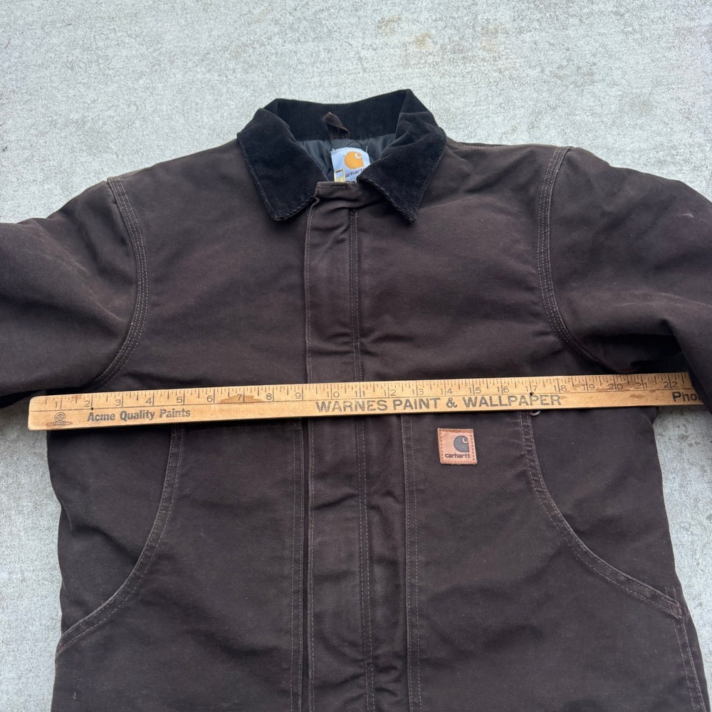 Carhartt J22 DKB Dark Brown Sandstone Arctic Quilt Lined Duck Jacket Small - Picture 5 of 6